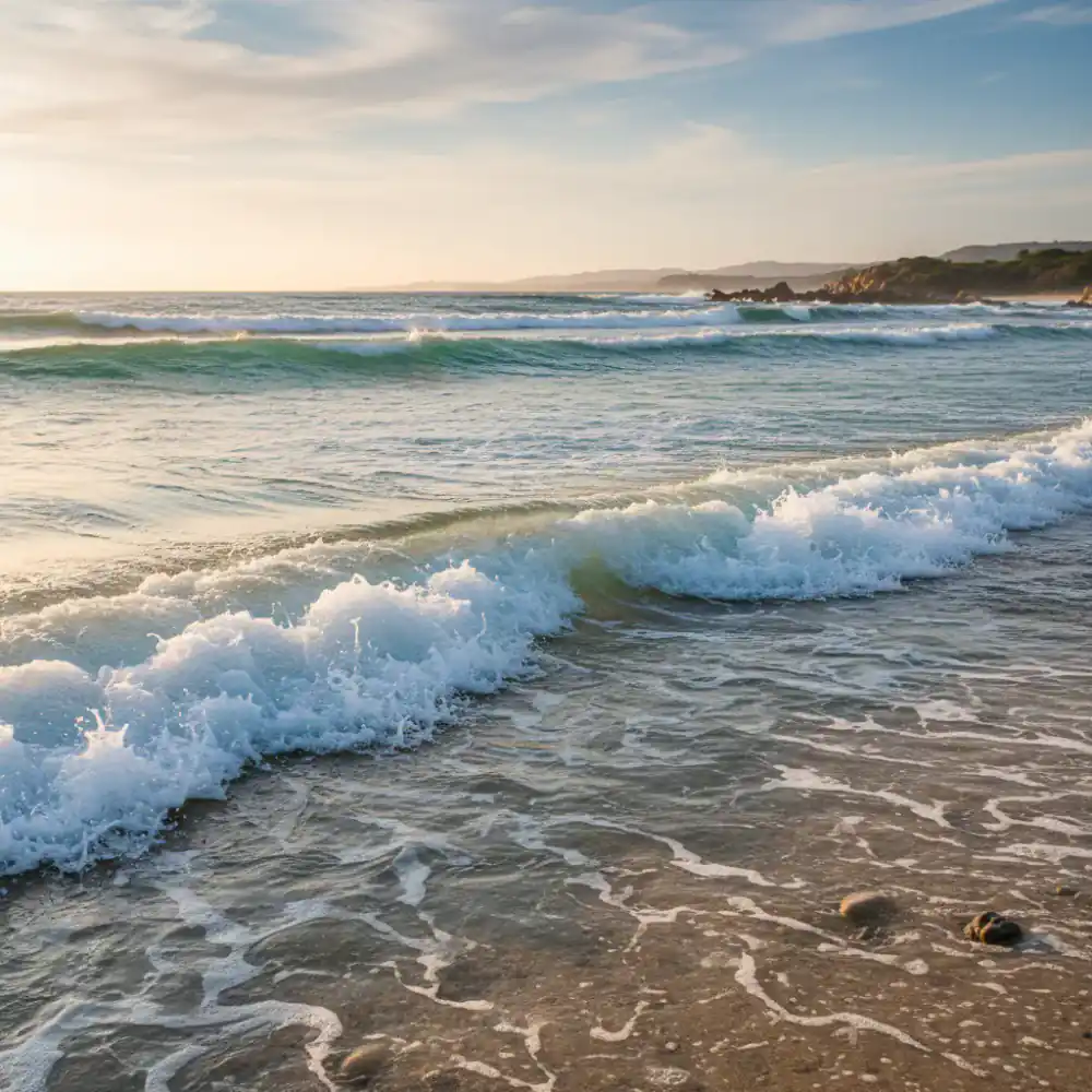 Clear ocean waves crashing