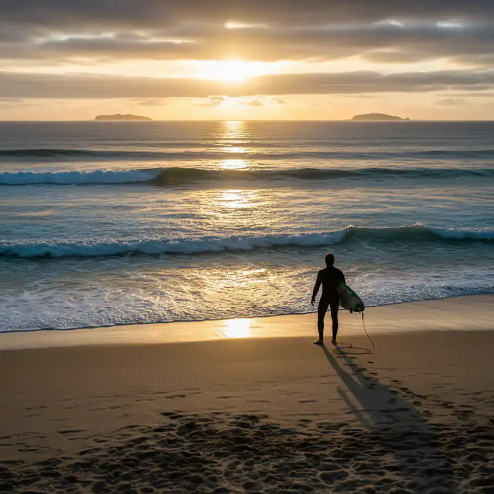 Surfer looking at the horizon